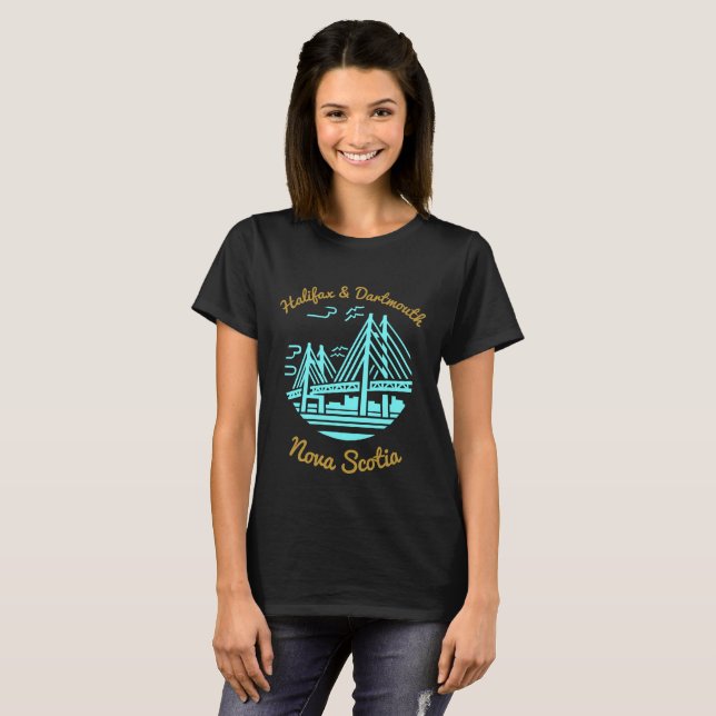 Halifax and Dartmouth Nova Scotia T - Shirt aqua (Vorne ganz)