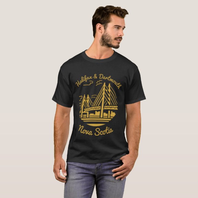 Halifax and Dartmouth Nova Scotia T - Shirt gold (Vorne ganz)