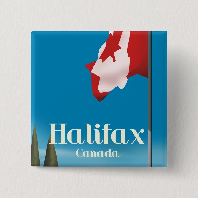 Halifax Canada Travel Poster Button (Vorderseite)