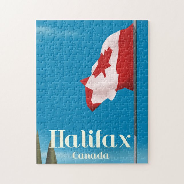 Halifax Canada Travel Poster Puzzle (Vertikal)