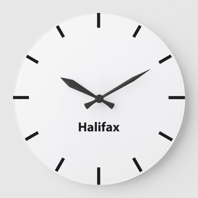 Halifax City Time Zone Newsroom Wall Große Wanduhr (Vorderseite)