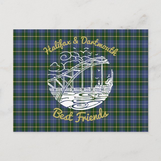 Halifax Dartmouth N.S Best Friends Postcard tartan Postkarte (Vorderseite)