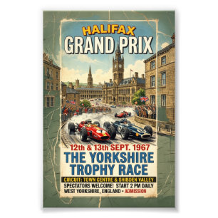 Halifax Grand Prix 1967 Yorkshire Trophy Rennen Fotodruck