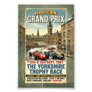 Halifax Grand Prix 1967 Yorkshire Trophy Rennen Fotodruck
