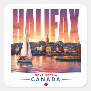 Halifax Kanada Waterfront Hafen Reise Souvenir Quadratischer Aufkleber