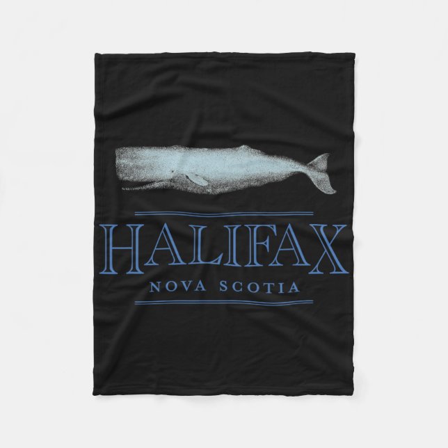 Halifax Nova Scotia Canada Vintage Whale Design  Fleecedecke (Vorderseite)