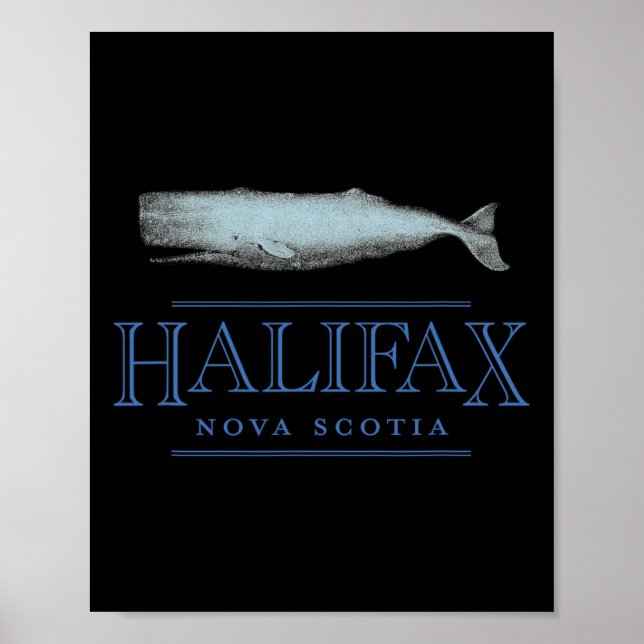 Halifax Nova Scotia Canada Vintage Whale Design  Poster (Vorne)