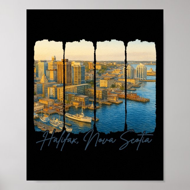 Halifax Nova Scotia Reise Trip Brushstroke Halifa Poster (Vorne)