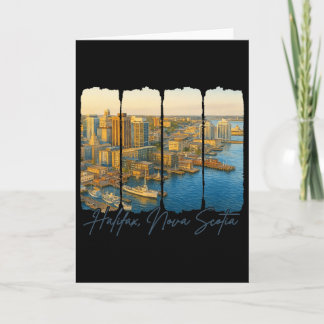 Halifax Nova Scotia Travel Trip Brushstroke Halifa Karte