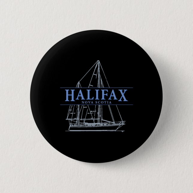 Halifax Nova Scotia Vintage-Segelschiff-Design  Button (Vorderseite)