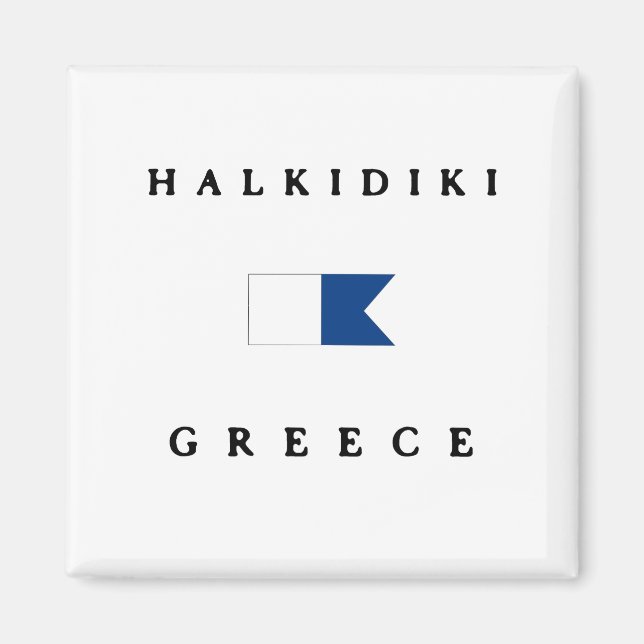 Halkidiki Griechenland Alpha Dive Flag Magnet (Vorne)