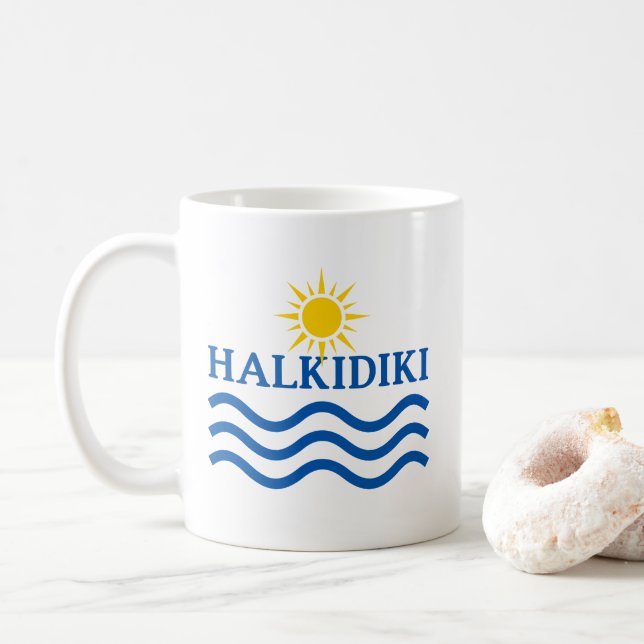 HALKIDIKI Griechenland, Sun Waves Kaffeetasse (Mit Donut)
