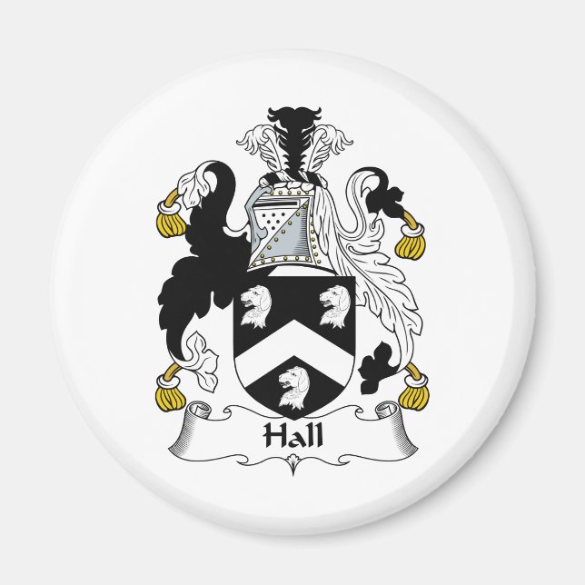 Hall Familienwappen Magnet (Vorne)