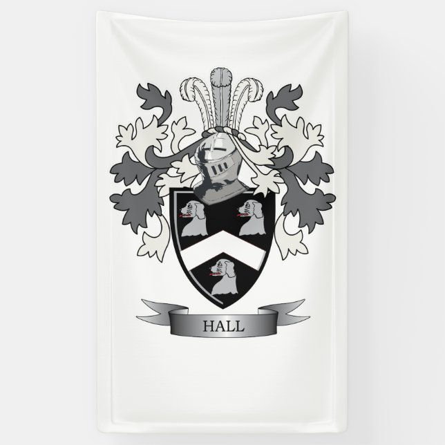 Hall-Familienwappen-Wappen Banner (Vertikal)