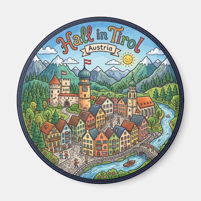 Hall in Tirol Österreich Magnet (Vorne)
