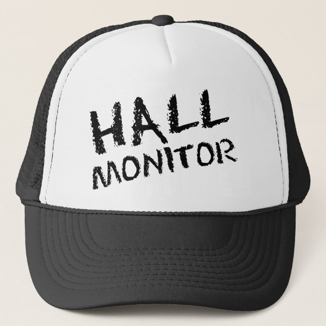 Hall-Monitor-Schwarzes Truckerkappe (Vorderseite)