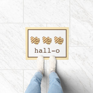Hall-o Hallo Halloumi Käse Funny Kitchen Fußmatte