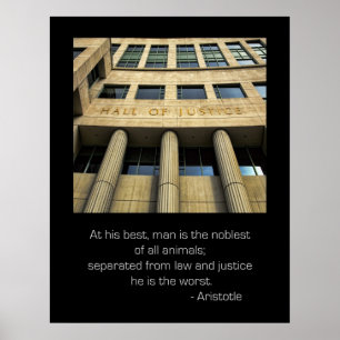 Hall of Justice Aristoteles Zitat Poster