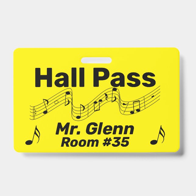 Hall Pass Music Theme Ausweis (Vorderseite)