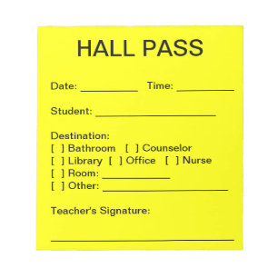 Hall Pass Pad Notizblock