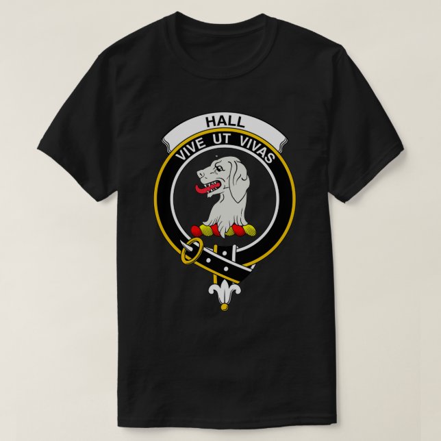 Hall Wappen Tartan Clan Scottish Clan T-Shirt (Design vorne)