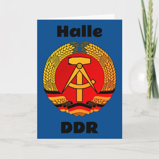 Halle, DDR Dankeskarte (Vorderseite)