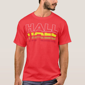 Halle Erster Name Lustig Vintage Sonnenuntergang H T-Shirt