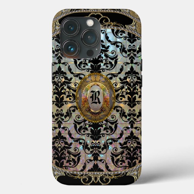 Halleesham Pattern II Elegante Monogram Case-Mate iPhone Hülle (Rückseite)