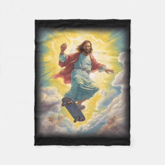 Halleluja Tees And Gifts Jesus Skateboarder Heaven Fleecedecke