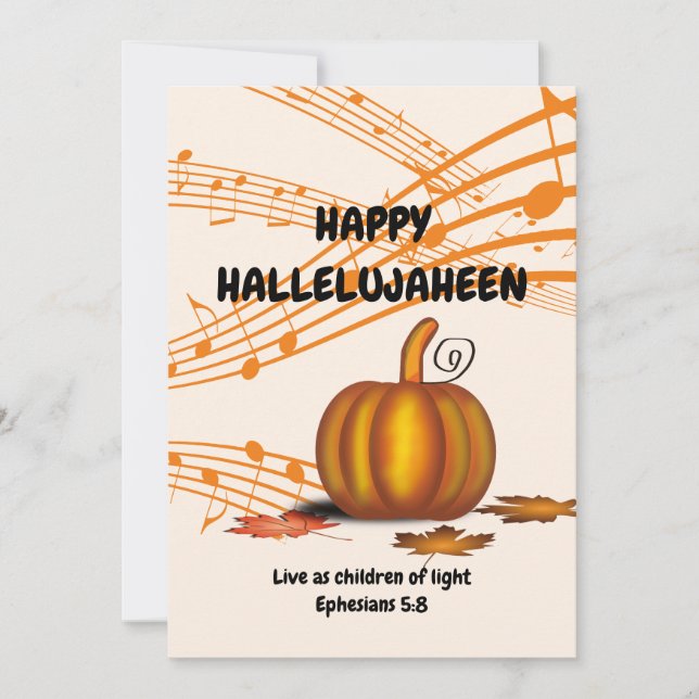 HALLELUJAHEEN | CHRISTLICH | Halloween Feiertagskarte (Vorderseite)