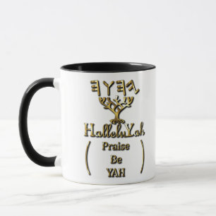 HalleluYah Loise Be YAH Gold Tasse
