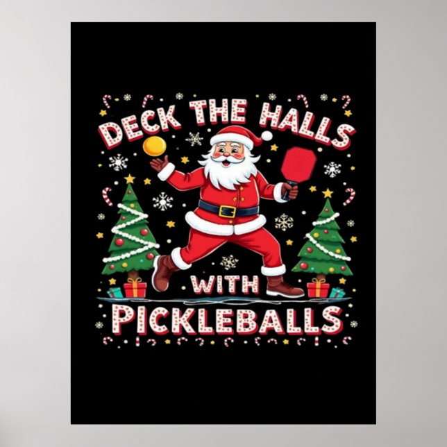 Hallen mit Pickleballs überprüfen Poster (Vorne)