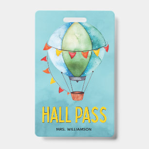 Hallenpass-Schullehrer Bunter Klassenraum Ausweis