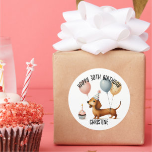 Hallenwurst Dackel Hund Liebhaber Geburtstag Runder Aufkleber