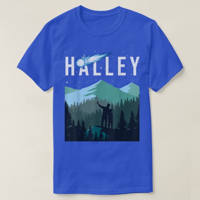 Halleys Comet Night Sky Solar System Space Astrono T-Shirt (Design vorne)