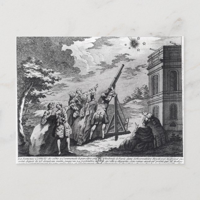 Halleys Komet 1759 von Cassini III Postkarte (Vorderseite)