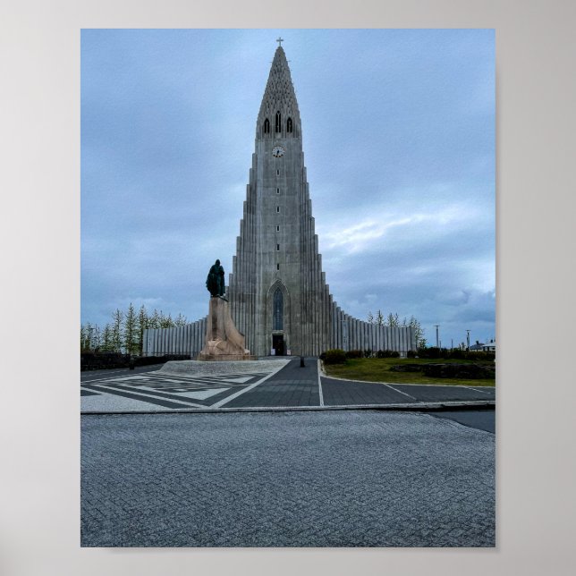 Hallgrimskirkja Church Reykjavik Island Foto Poster (Vorne)