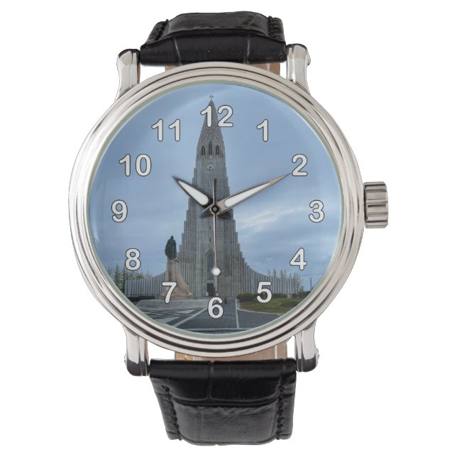 Hallgrimskirkja Kirche Kathedrale Reykjavik Island Armbanduhr (Vorderseite)