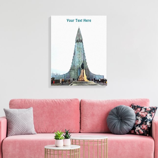 Hallgrímskirkja, Reykjavik Leinwanddruck (Insitu (Wohnzimmer))