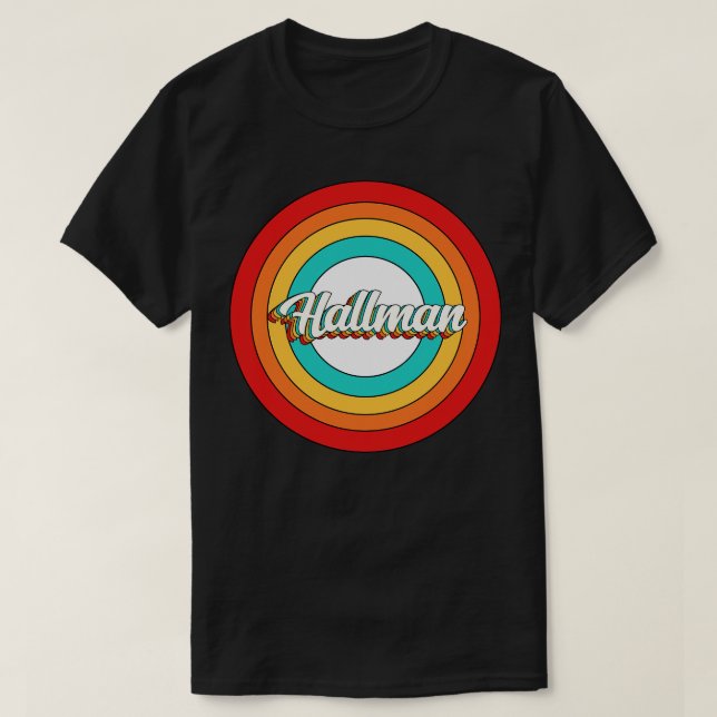 Hallman Name Shirt Vintag Hallman Circle (Design vorne)