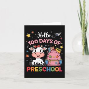 Hallo 100 Tage der Niedlichen Kuh im Vorschulalter Karte