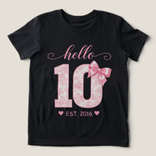 Hallo 10. Geburtstag Rosa Hallo 10 Benutzerdefin Tri-Blend Shirt