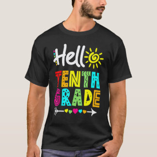 Hallo 10. Zehnte Klasse Spaß Zurück zur Schule Leh T-Shirt