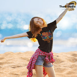 Hallo 13 Tropisch Vintag Retro Sommer Geburtstag T-Shirt