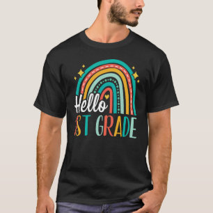 Hallo 1. Grade Regenbogen für Lehrer Mädchen Kinde T-Shirt