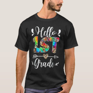 Hallo 1. Klasse Leoparden-Druck Lehrer der ersten  T-Shirt