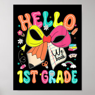 Hallo 1. Klasse Wir zurück zur Schule Lehrerin Gir Poster