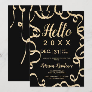 Hallo 2020 Goldband Glitzer feierliches Band neues Einladung
