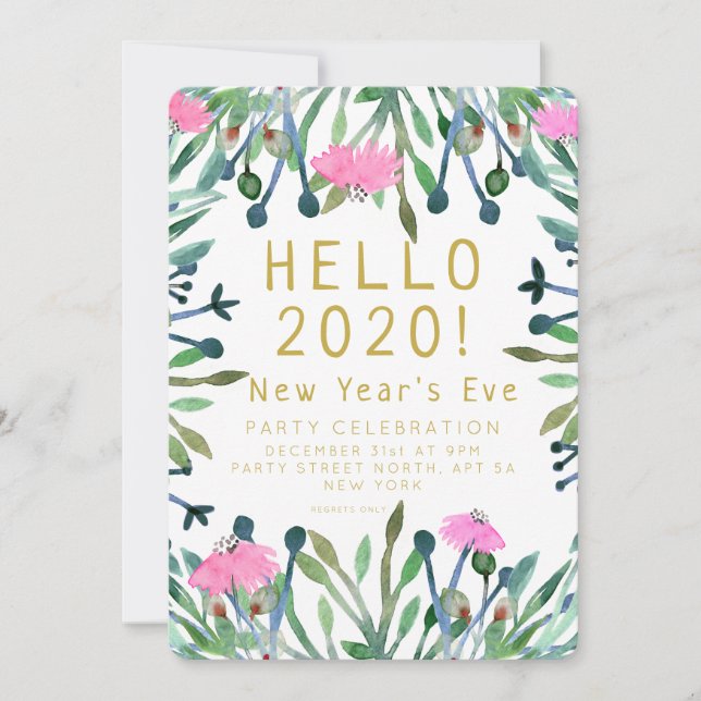 Hallo 2020 Silvester Einladung (Vorderseite)