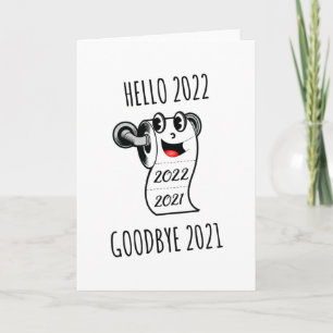 Hallo 2022 Auf Wiedersehen 2021 Klopapier Karte
